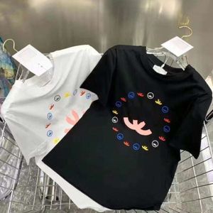 T -shirt kvinnor designer t skjortor avslappnade bokstäver grafisk tee mode hight end rund nack kort ärm toppar två färg