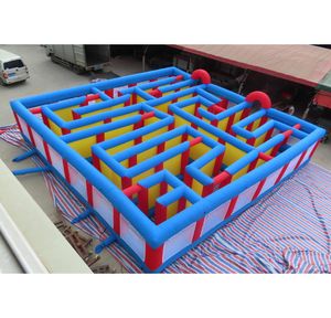 Portabla utomhus vuxna barn uppblåsbara maze9x9m jätte uppblåsbar pussel maze carnival game field2560585