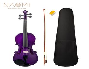 Naomi Acoustic Violin 44 Full Size Violin Fiddle Solid Wood Violin for Students Nybörjare Högkvalitativ NY7061148