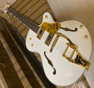 Factory Custom The White Falcon 6120 Semi Hollow Body Jazz Tuners Electric Guitar z Tremolo4862560