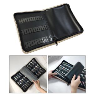 Medicine Folding Manicure Nail Drill Bits Holder Storage Case Organizer Compact Empty Storage Bag Manicure Milling Container