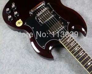 Top Thunderstruck Ac Dc Angus Signatura SG Vino di ciliegia anziana di ciliegia anziana di gigania rossa per chitarra elettrica Bullone fulmine inl5992133