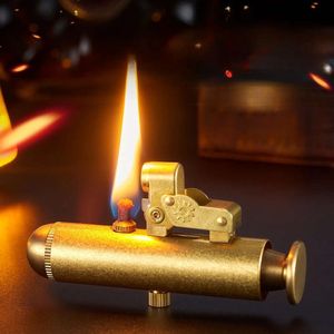 Винтаж Pure Copper Creative Summarine Kerosene Lighter Perlonsication One кнопка Нажмите гаджет зажигания механической связи для мужчин