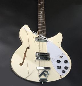 2022NEW 6STRING Profesyonel Baskı Akustik Elektrikli Guitarwhite Boya Yarı İçi Boş Çekirdek 3piye Neckrridge7047547