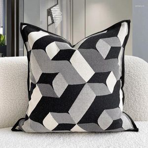 Kudde Abstract Geometric Pillows White Black Case Decorative Cover For Sofa 45x45 Luxury Soft Living Room Home Decor