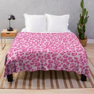 Filtar rosa leopardtryck kast filt säng täcker flanell