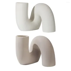 Vasi unici Minimalista Minimalista Moderno Vaso bianco Ceramico BOHO NORDIC Flower per soggiorno/matrimonio/ufficio/decorazione