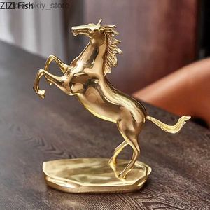 Arts and Crafts Creativity Horse Statue Decoration olden Horse Copper Handmade Simulation Animal Sculpture Lucky Brass Metal Crafts OrnamentsL2447