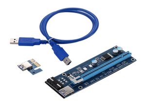 Ver 007 PCIE PCI PCI Express 1x إلى 16x بطاقة Riser USB 30 كبل البيانات SATA إلى 6Pin IDE MOLEX SUVENT9641287