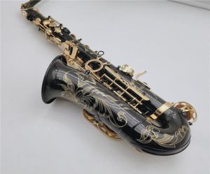 Verklig bild Mark VI Tenor Saxofon BB Tune Black Nickel Lackered Gold Woodwind Instrument med Case Accessories98787541319320