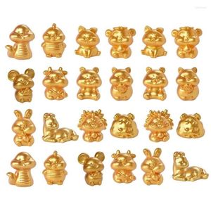 Decorative Objects & Figurines Golden Chinese Zodiac Animal Miniature Mascot Scpture Collectibles Resin Statues Scptures Feng Drop Del Dhqtr