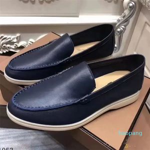 15A Loro Piano Shoes Luxury Mens L0P Walk Women Mens Nubuck Flats Dress Shoe Leather Luxury Designer Stone Pattern Official Plus Size 35-45