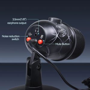 Mikrofone Neues Design USB Gaming PC -Mikrofon für Streaming -Podcasts, RGB Computer Condenser Desktop Mic für YouTube -Video