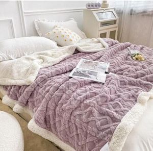 Blankets Winter Warm Throw Sofa Cover Home Thick Bed Blanket Double Sided Lamb Cashmere Fleece Plaid Blanketsborn Wrap Kids Bedspread