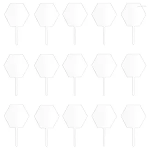 Party Supplies Acrylic Cake Toppers 15st Clear Blank Topper Hexagon DIY Birthday Personalized Cupcake