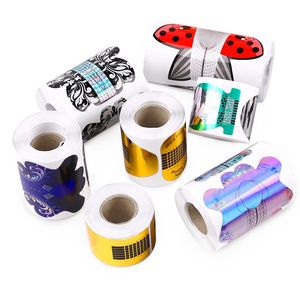 100st/roll Professional Extension Nail Forms Poly UV Gel Tips Extension Builder Nail Paper Tray Manicure Tools Guide Mögel Mögel