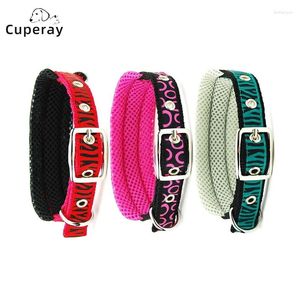 Dog Collars Mesh Widen Padded Collar Adjustable Nylon Outdoor Adventure Pet Soft Breathable Light Weight Print For