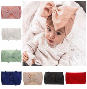 Baby Girl Turban Headband Solid Bow Knot Hairband Girls Stretchy Head Wraps DIY Boutique Headwear Hair Accessories 10 Colors BT4245820516