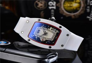 digite version Skeleton Dial All Fiber Pattern Case Japan Sapphire woman Watch Rubber Designer Sport Watches3670201