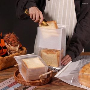 Hediye Sargısı 10/50 PCS Gıda Sınıfı Ekmek Çanta Şeffaf Plastik Su geçirmez Ambalaj Toptan İş Pişmiş Bisküvi Parti Kağıdı