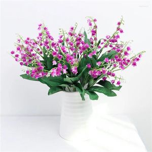 Decorative Flowers Artificial Plastic Lily Of The Valley Plant Bouquet Indoor And Outdoor Mall Decoration Simulation Flower Wedding Floral