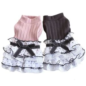 Dogs and Cats Dress Polka Dot Design Pet Puppy Shirt SpringSummer Clothes Outfit 3 Colours 240402