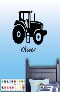 Art wall sticker Tractor Custom Name Removeable Wall decal Bedroom wall Decor for kids Art Poster1862890