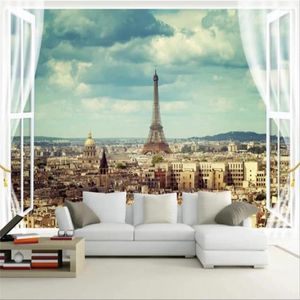 Tapety Milofi Paris Eiffel Tower City Architecture Landscape TV Tła Mural