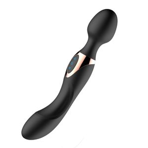 Podwójne silniki wielokrotne 10 częstotliwości wibracje wibrator wodoodporne do ładowania zabawki seksualne dla kobiet masaż różdżka na plamę g i pochwy erotyczne dla dorosłych, czarnych
