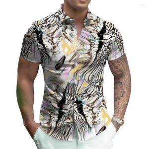 Mäns casual skjortor blommor 2024 sommar cool 3d tryck Hawaii strand lapel kort hylsa skjorta gata toppar män kvinnor kläder