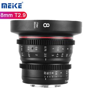 Accessoires Meike Cine Objektiv 8mm T2.9 für Micro Four Thirds (MFT, M4/3) Olympus Panasonic BMPCC4K -Kameras montieren