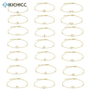 Bangle KikiChicc 100% 925 Srebrna litera A M Początkowy alfabet bransoletka Crystal CZ KRYKON Kobiety Luksusowa biżuteria łańcucha bieaster