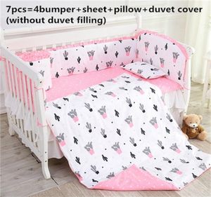 Kampanj 6 Cartoon Baby Bumper Bedding Set Cot Crib Sängkläder Set för Girls Boys Cuna Quilt Cover Baby Bed 12060120 LJ2011059515945