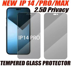 Prywatność szklana szklana ochraniacz ekranu iPhone'a 14 13 12 Mini Pro Max 11 XR XS 6 7 8 Plus Antipeeping Antispy 25D Privacy PR7817020