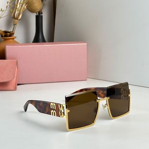 Designers meio quadro óculos de sol Letra de metal independente de moldura com diamantes Incorporação de óculos de sol Smu76 femininos de luxo