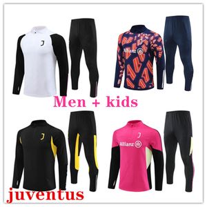 Juventus Tracksuit 2023 2024 Jerseys de futebol Pogba Vlahovic Chiesa 22 23 24 Juventus Treination Suit Men Kit Kit Jaqueta de futebol uniforme