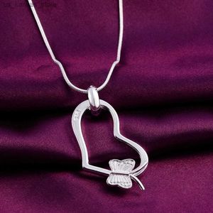 Colares pendentes novos 925 Sterling Silver Butterfly Heart Love Colars for Women Luxury Designer Jewelry Gree