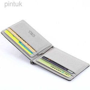 Geldclips Slim PU Leder Money Clip Multi-Card-Inhaber Dollar-Clips Herren Business Credit Card Solt Münzkoffer für Bargeld 240408