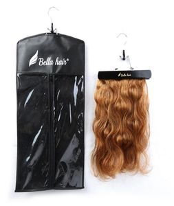 Bellaポータブルヘアはハンガーと髪の束のためのダストプルーフケースバッグを織りますエクステンションストレージ