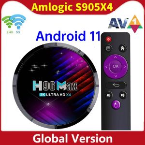 Kutu H96 MAX X4 AMLOGIC S905X4 Akıllı TV Kutusu Android 11.0 4GB 64GB AV1 HDR+ 4K 60 FPS Çift WiFi Google YouTube Android 11 Medya Oyuncu