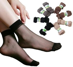 20pairslot sommer sexy ultradünne kristallseidensocken für Frauen hohe elastische schwarze transparente Nylonsocken weiblich 6842338