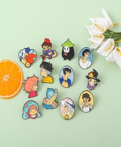 Pinos de esmalte de filme de desenho animado Howl Sofia Ashitaka San Ponyo Sosuke Broche de Lapela Badges Anime Presente de jóias personalizadas para crianças amigas 18 C9434250