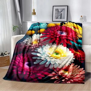 HD Pretty Flower Daisy Rose Chrysanthemum BlankettSoft Coperte per la camera da letto divano da letto per picnic Copertina da viaggio per bambini 240326