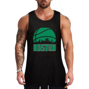 Retro Celtics Basquete Boston City Skyline Tank Top Gym Wear Bodybuilding Camiseta 240408