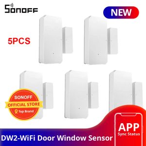 서예 1/3/5/10 PCS Sonoff DW2 Smart Home Security Wi -Fi Door Window Sensor Ewelink 앱 알림 알림 Alexa Google Home 작업
