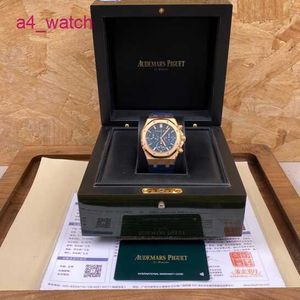 AP Tourbillon Wrist Watch Male Royal Oak Series 26240or Rose Gold Blue Plate Belt Leisure Business Sports Back Transparent Automatic Mechanical Watch