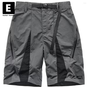 Men's Shorts Summer Thin Men Techwear Cargo Streetwear Patchwork Short Pants Tactical Function Male Harajuku Bottoms
