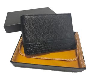 Italienska män Purse Portable Card Holder Cash Clip Soft Leather Folding 6 slots myntpåse tyskt hantverk Krokodilmönster Hand8190551