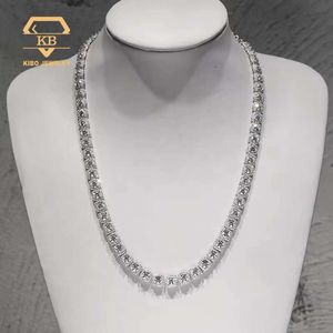 Новый дизайн Iced Out цепь шириной 8 мм 925 Серебряный VVS Moissanite Clustered Tennis Chain