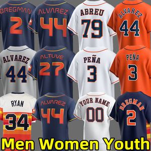 2024 Baseball -Trikots Astros Jeremy Pena Jose Altuve Alex Bregman Yordan Alvarez Mauricio Dubon Jose Abreu Kyle Tucker Jake Meyers Yainer Diaz Nolan Ryan Jersey